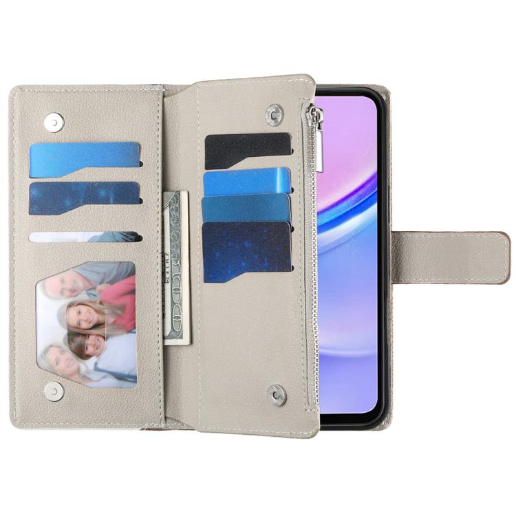 Funda de cuero con cremallera para Sony Xperia 1 IV, con costuras, para múltiples tarjetas y correa corta (marrón)