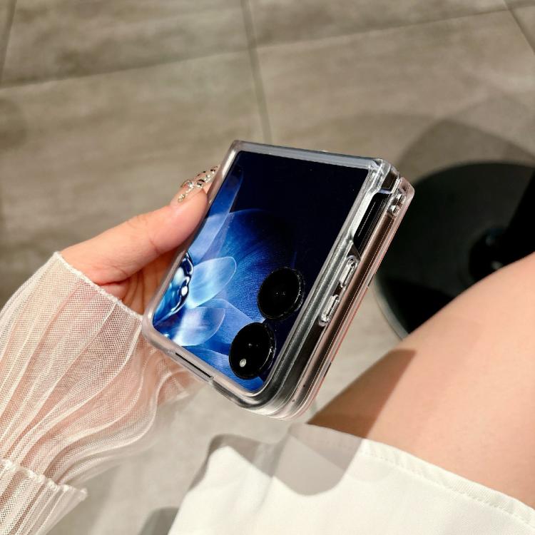 Funda para Xiaomi Mix Flip con purpurina y diseño de puntos, con soporte (blanca)