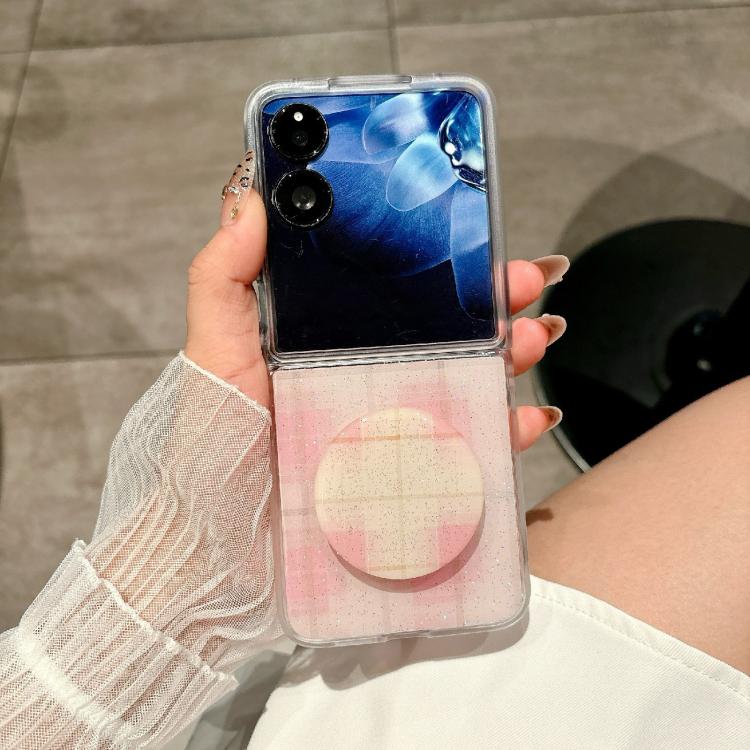 Funda para Xiaomi Mix Flip con purpurina y diseño de puntos, con soporte (rosa)