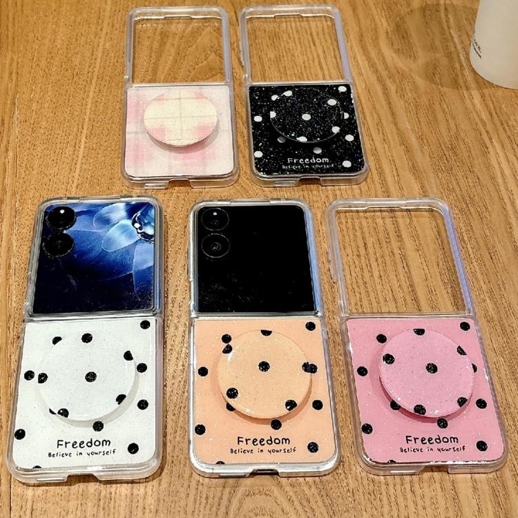 Funda para Xiaomi Mix Flip con purpurina y diseño de puntos (rosa y rojo)