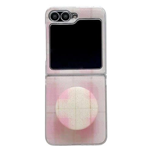Funda con soporte para Samsung Galaxy Z Flip5 con diseño de puntos brillantes (rosa)