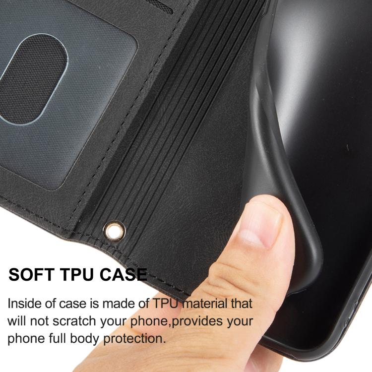 Funda de cuero con textura de rayas en relieve para Huawei Pura 80 Ultra 5G (negra)