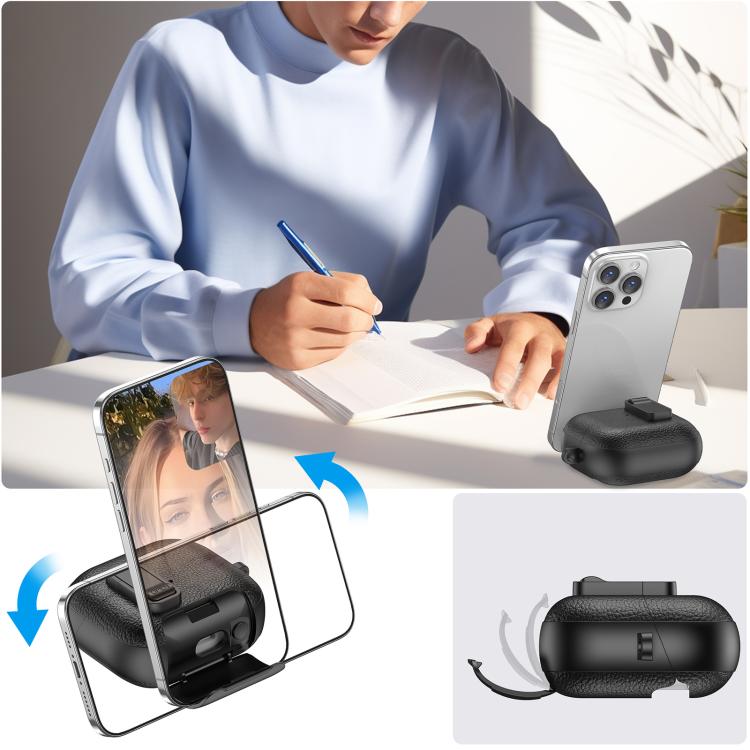 Funda de cuero con textura para auriculares inalámbricos Samsung Galaxy Buds 3/Buds 3 Pro, con gancho y soporte (naranja)