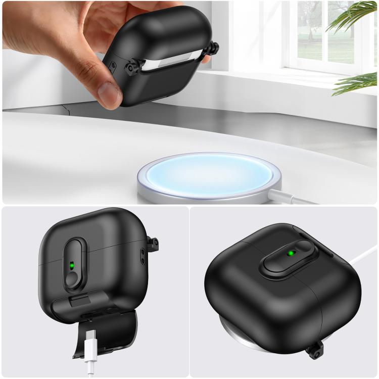 Estuche de una pieza con cordón para auriculares inalámbricos Samsung Galaxy Buds 3/Buds 3 Pro (negro y rojo)