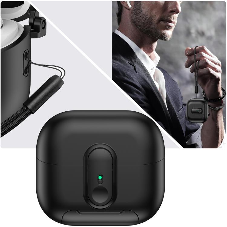 Estuche de una pieza con cordón para auriculares inalámbricos Samsung Galaxy Buds 3/Buds 3 Pro (negro y verde militar)