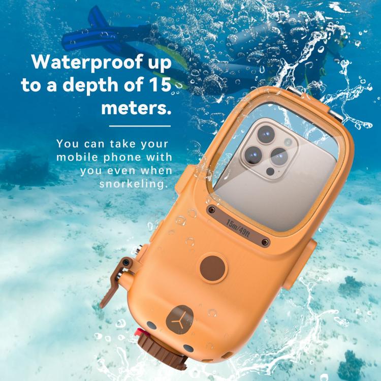 Estuche de buceo RedPepper resistente al agua hasta 15 m para iPhone, Samsung, Vivo, Huawei y Xiaomi (naranja)