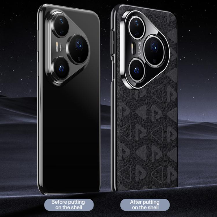 Funda de cuero liso para Huawei Pura 80 Ultra 5G Pinewood II Series (negro)