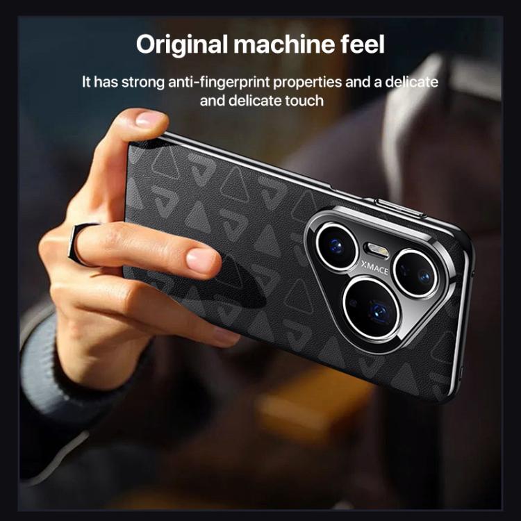 Funda de cuero liso para Huawei Pura 80 Ultra 5G Pinewood II Series (negro)