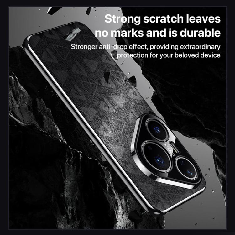 Funda de cuero liso para Huawei Pura 80 Ultra 5G Pinewood II Series (negro)
