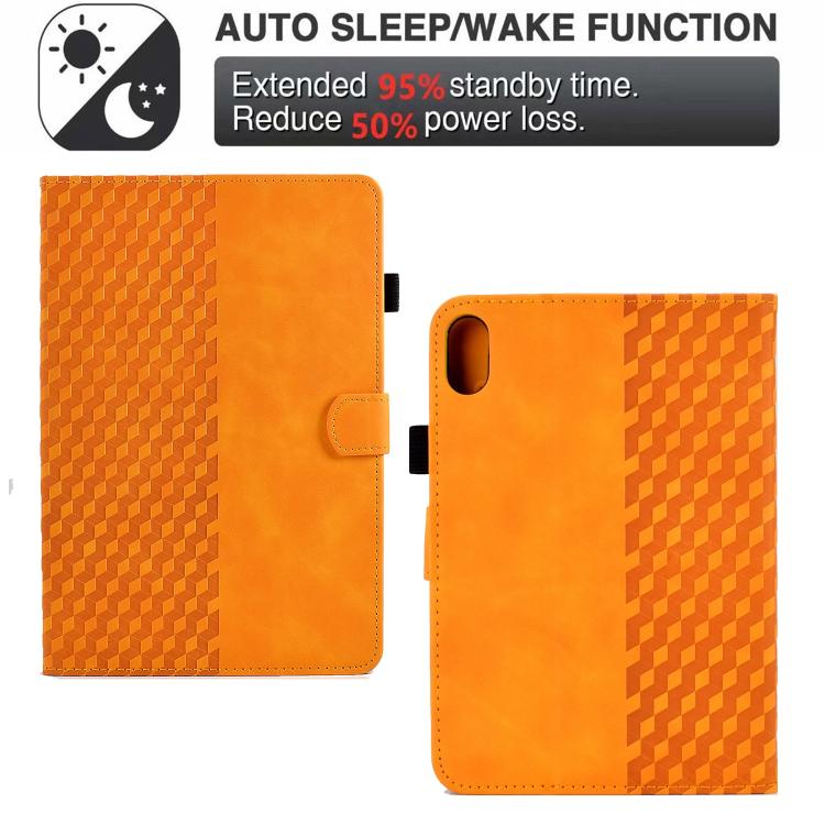Funda de cuero con relieve rombos para Xiaomi Redmi Pad 2 (caqui)