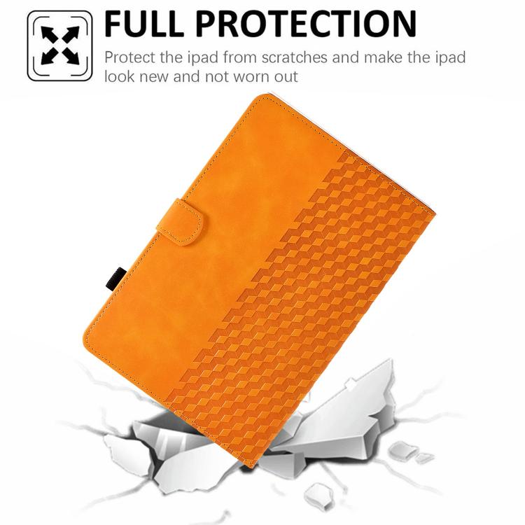 Funda de cuero con relieve rombos para Xiaomi Redmi Pad 2 (caqui)