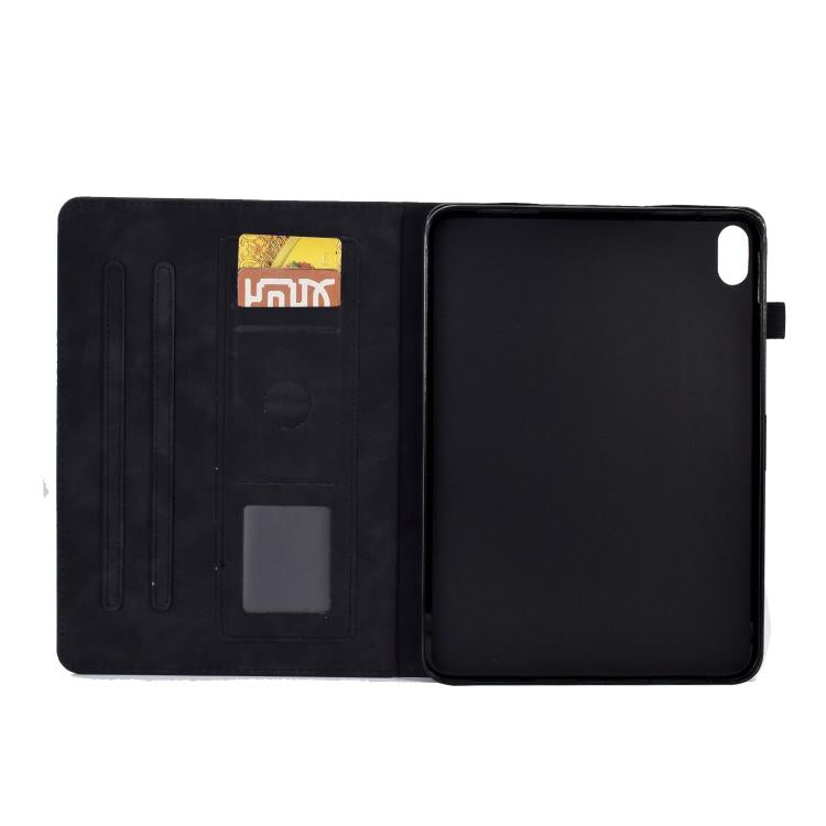 Funda de cuero con relieve de mariposa y peonía para Xiaomi Redmi Pad 2 (negra)