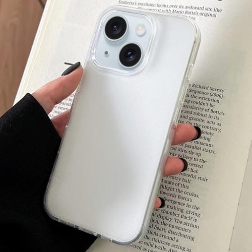 Funda de TPU transparente y cómoda para iPhone 15 Plus (blanca)