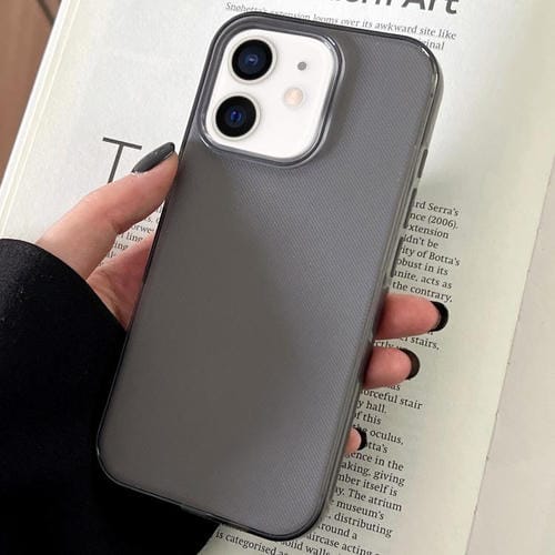 Funda de TPU transparente y cómoda para iPhone 12 (negra)