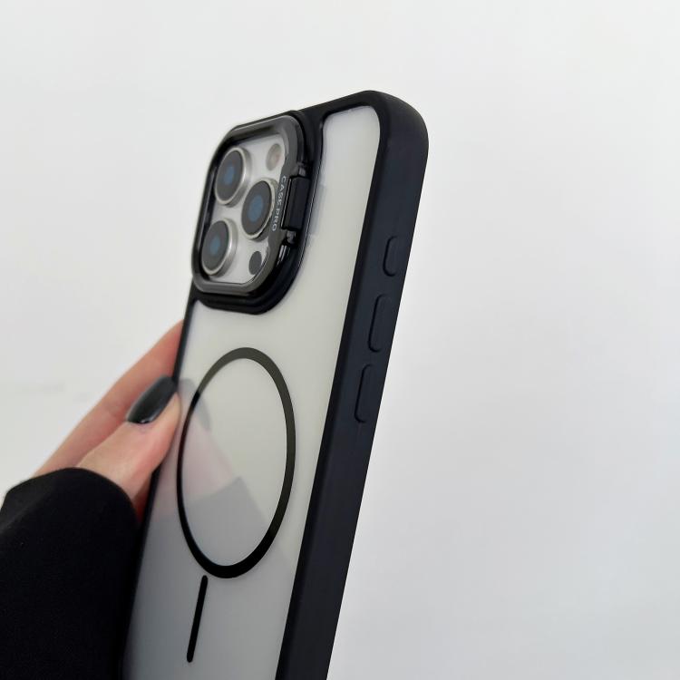 Funda magnética MagSafe para iPhone 15 con soporte para lente de PC (naranja)