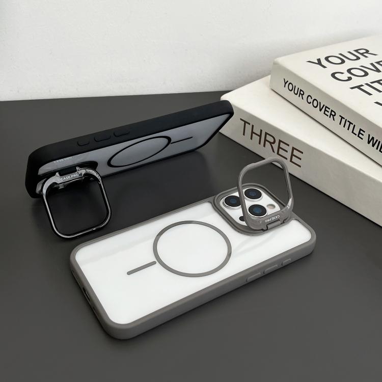 Estuche magnético MagSafe para iPhone 12 con soporte para lente de PC (negro)
