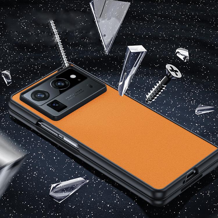 Funda ultrafina de piel lisa para Tecno Phantom V Fold2 (negra)