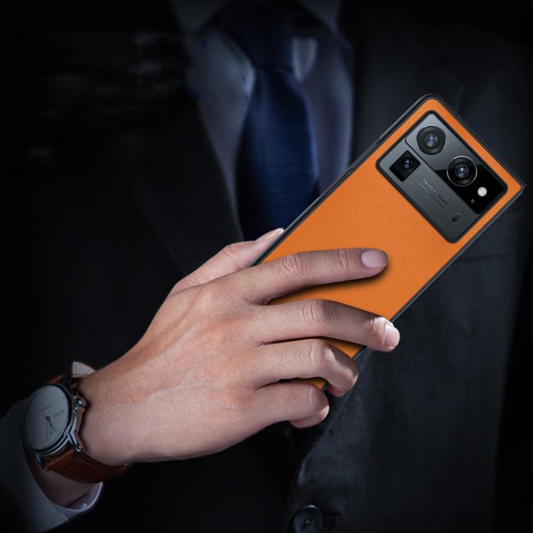 Funda ultrafina de piel lisa para Tecno Phantom V Fold2 (negra)