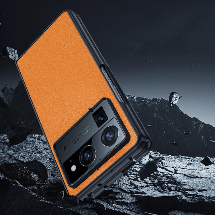 Funda ultrafina de piel lisa para Tecno Phantom V Fold2 (negra)