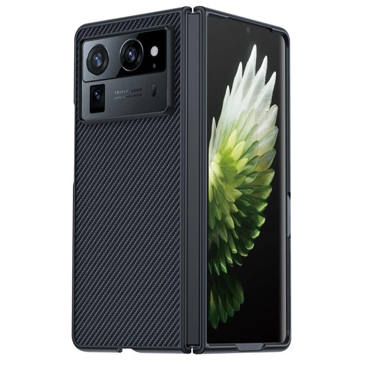 Funda ultrafina con textura de fibra de carbono para Tecno Phantom V Fold2 (negra)