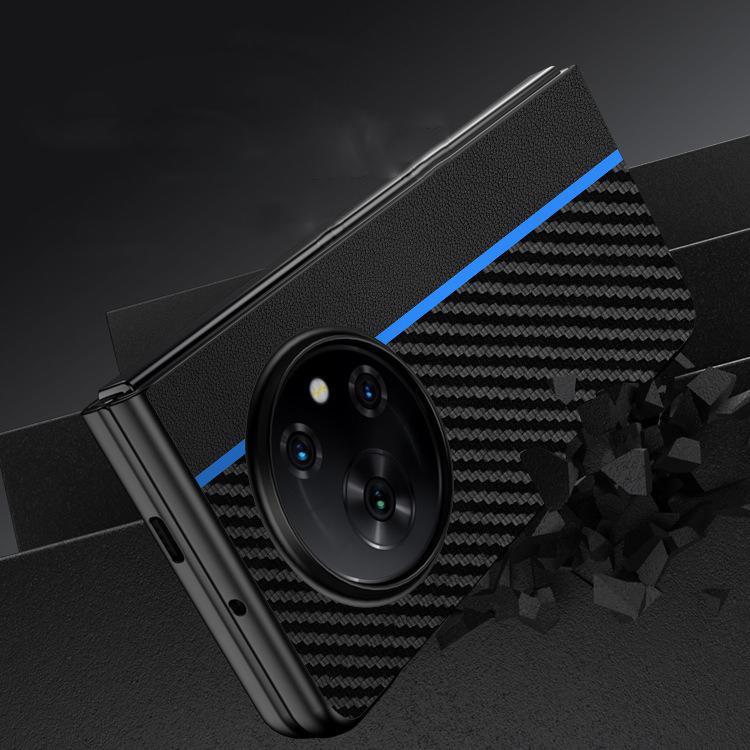 Funda ultrafina con textura de fibra de carbono para Tecno Phantom V Fold (dorada)