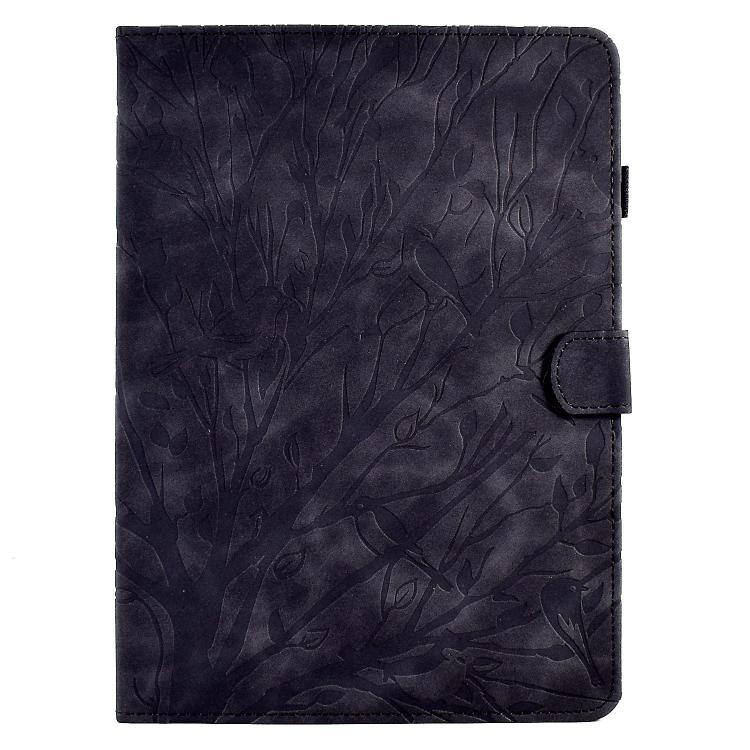Funda de cuero con relieve "Fortune Tree" para Xiaomi Redmi Pad 2 (negra)
