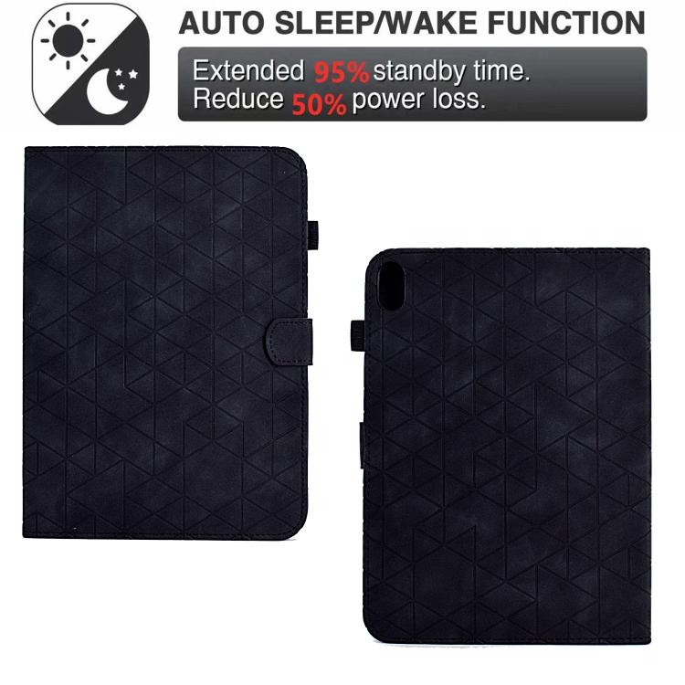 Funda de cuero inteligente con diseño de rombos de TPU para Xiaomi Redmi Pad 2 (negra)