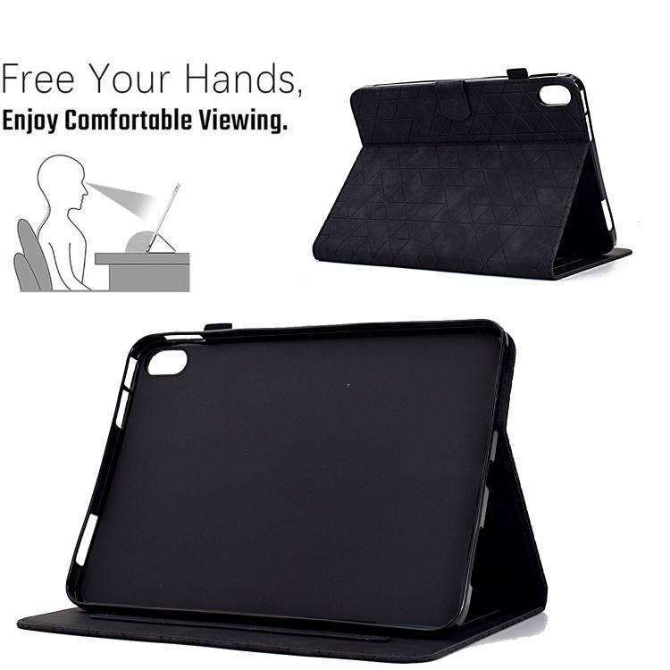Funda de cuero inteligente con diseño de rombos de TPU para Xiaomi Redmi Pad 2 (negra)