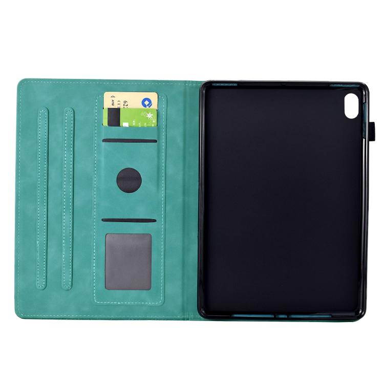 Funda de piel con relieve de gato para Xiaomi Redmi Pad 2 (azul claro)