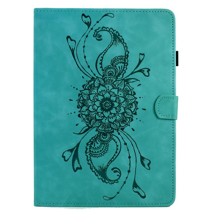 Funda de cuero inteligente con relieve Mandala para Xiaomi Redmi Pad 2 (azul claro)