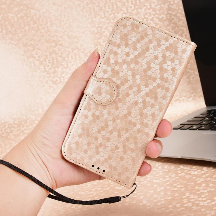 Funda de cuero con textura de puntos de panal para Meizu Note 16 (dorada)