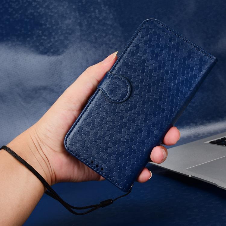 Funda de cuero con textura de puntos de panal para Meizu Note 16 (azul)