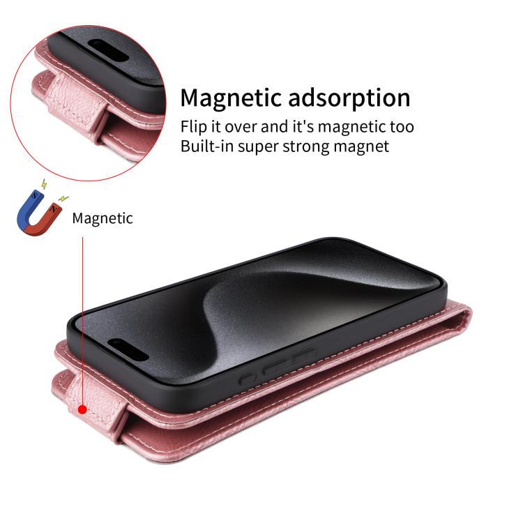 Funda magnética de cuero con tapa vertical y hebilla para Meizu Note 16 (oro rosa)