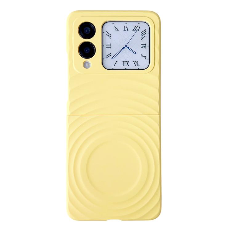 Funda de PC con textura ondulada MagSafe para Huawei nova Flip (amarilla)