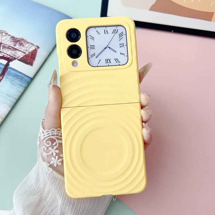 Funda de PC con textura ondulada MagSafe para Huawei nova Flip (amarilla)