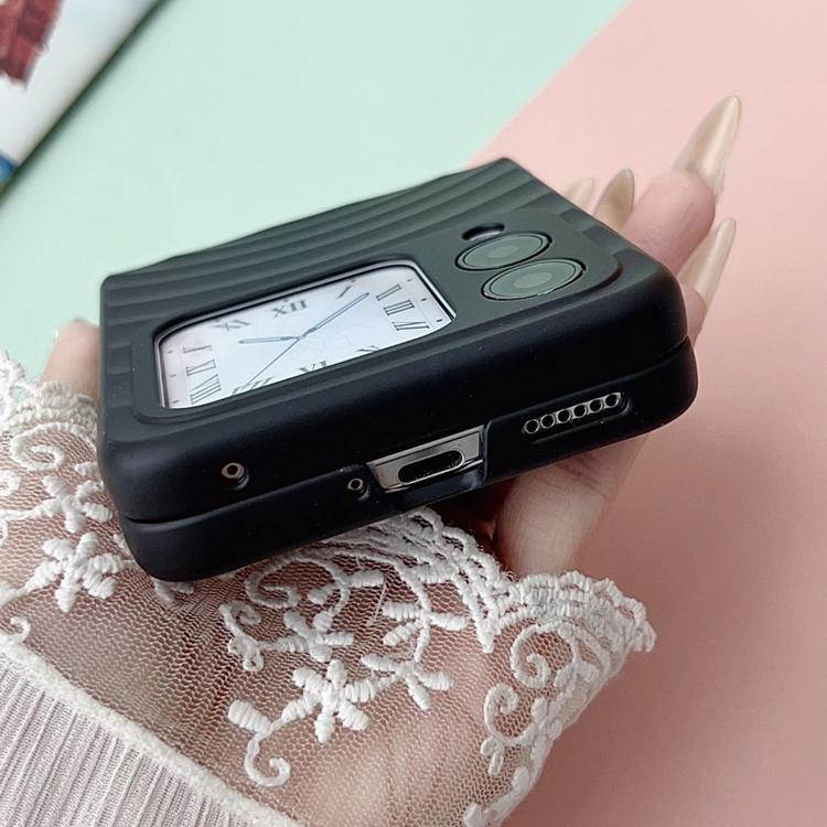Funda de PC con textura ondulada MagSafe para Huawei nova Flip (azul claro)