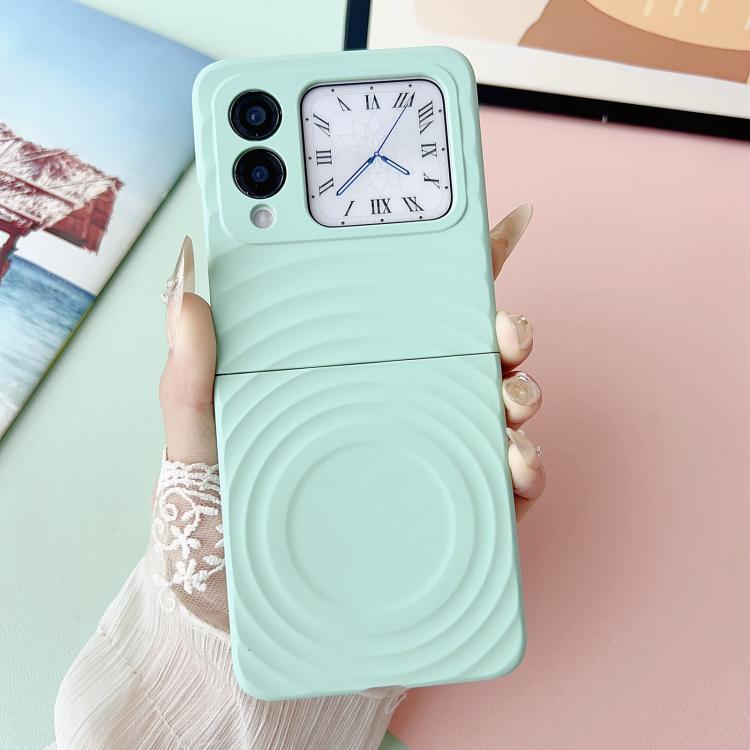 Funda de PC con textura ondulada MagSafe para Huawei nova Flip (verde menta)
