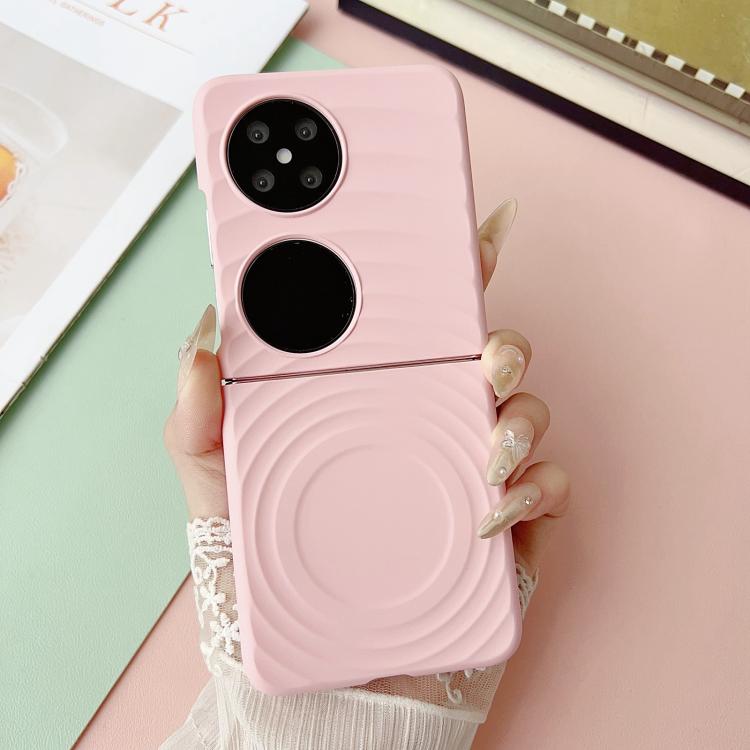 Funda de PC con textura ondulada MagSafe para Huawei Pocket 2 (rosa)