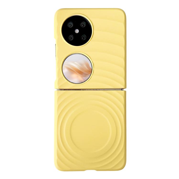 Funda de PC con textura ondulada MagSafe para Huawei Pocket 2 (amarilla)