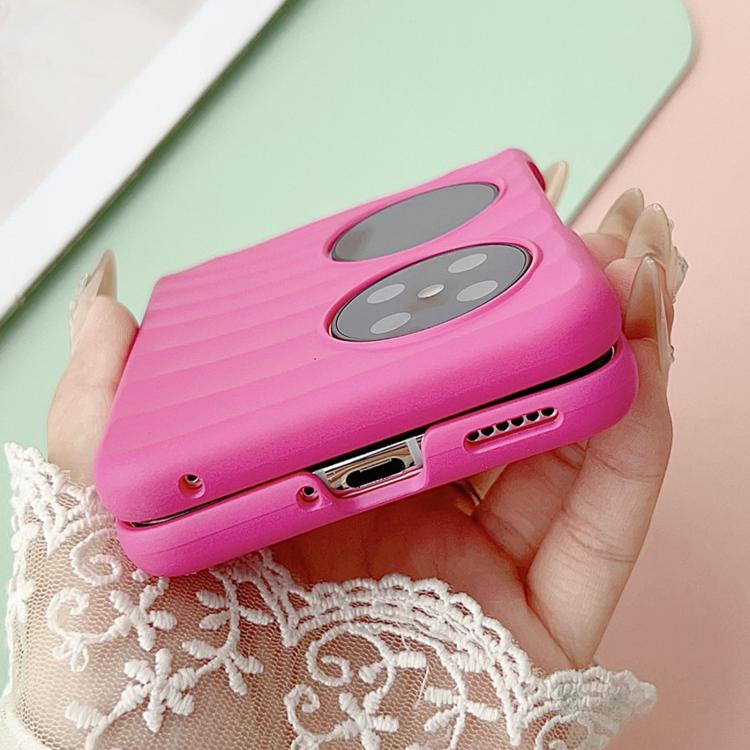 Funda de PC con textura ondulada MagSafe para Huawei Pocket 2 (blanca)