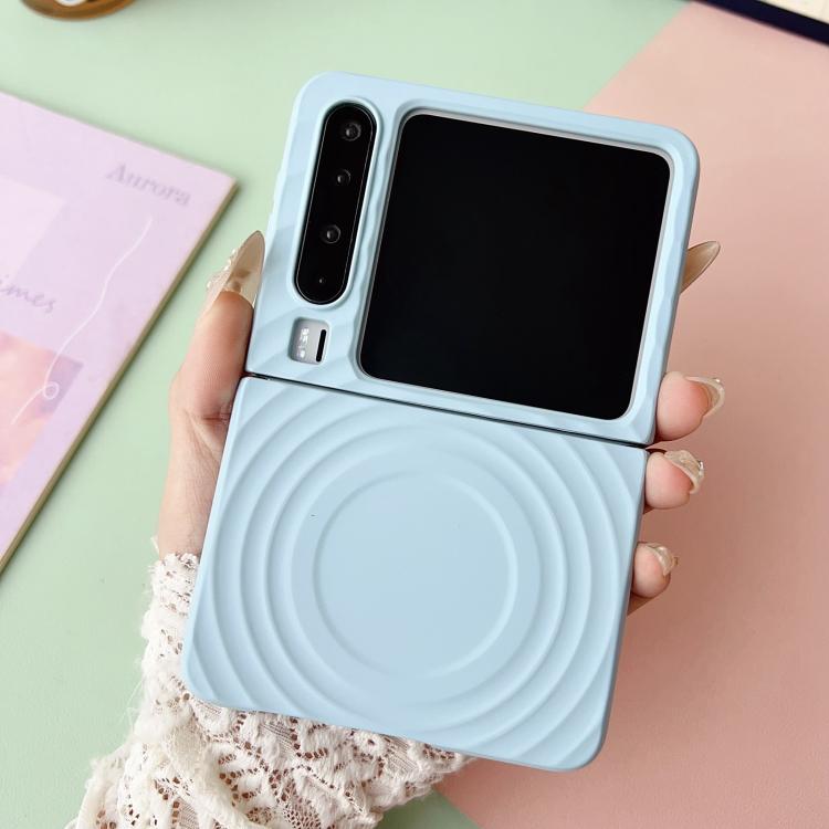Funda de PC con textura MagSafe y tacto suave para Huawei Pura X Wave (azul claro)