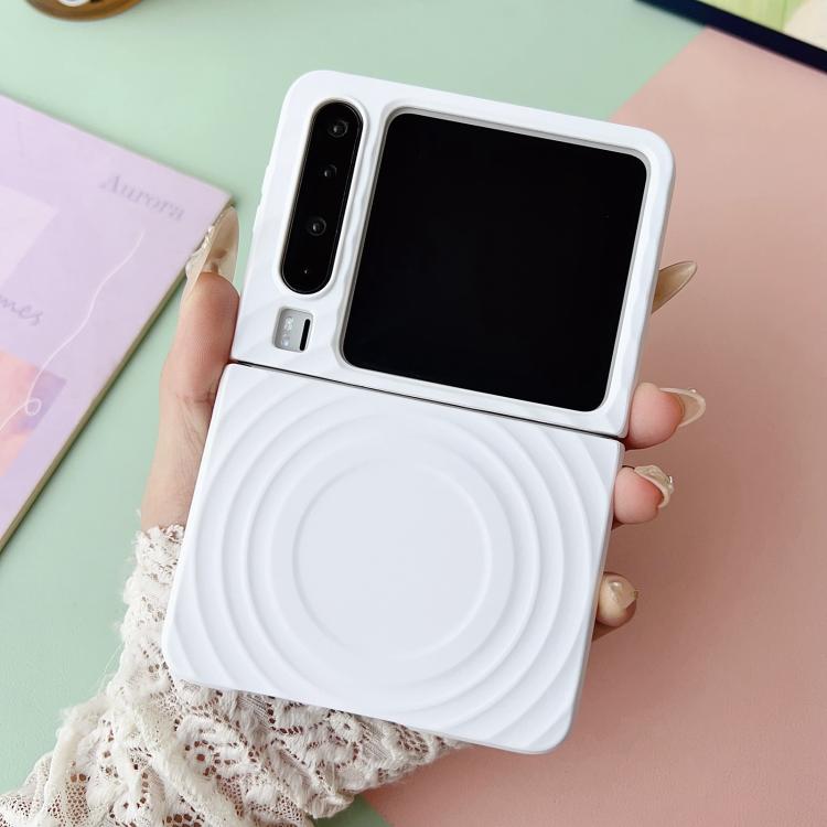 Funda de PC con textura MagSafe y tacto suave para Huawei Pura X (blanca)