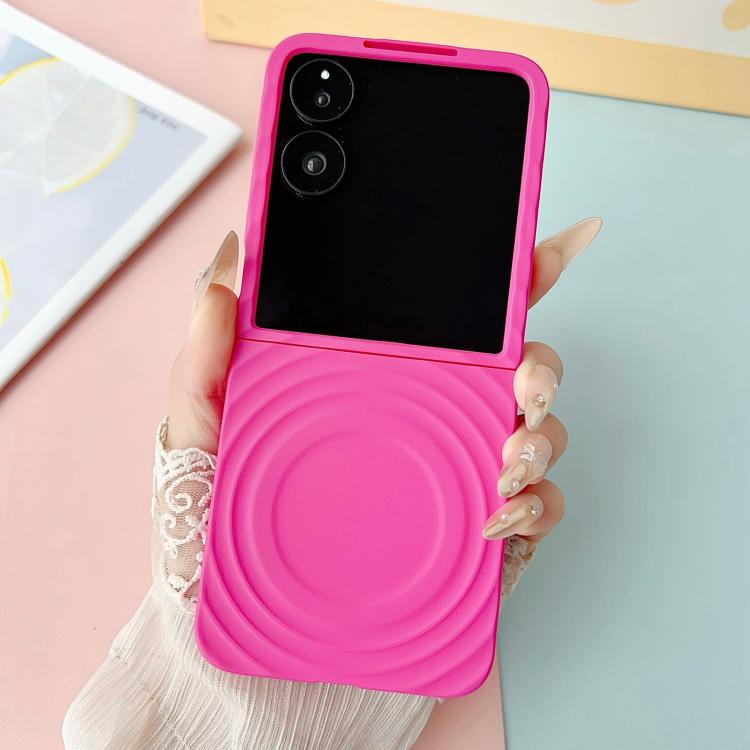 Funda para Xiaomi Mix Flip Wave Texture MagSafe con tacto suave (rosa y rojo)
