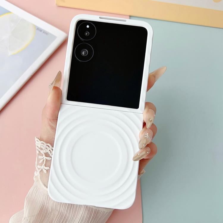 Funda para Xiaomi Mix Flip Wave Texture MagSafe Skin Feel PC (blanca)