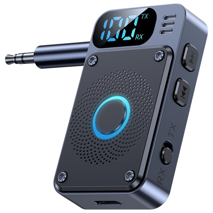 Adaptador de audio inalámbrico JS2 2 en 1 para coche, receptor y transmisor de audio de 3,5 mm (negro)