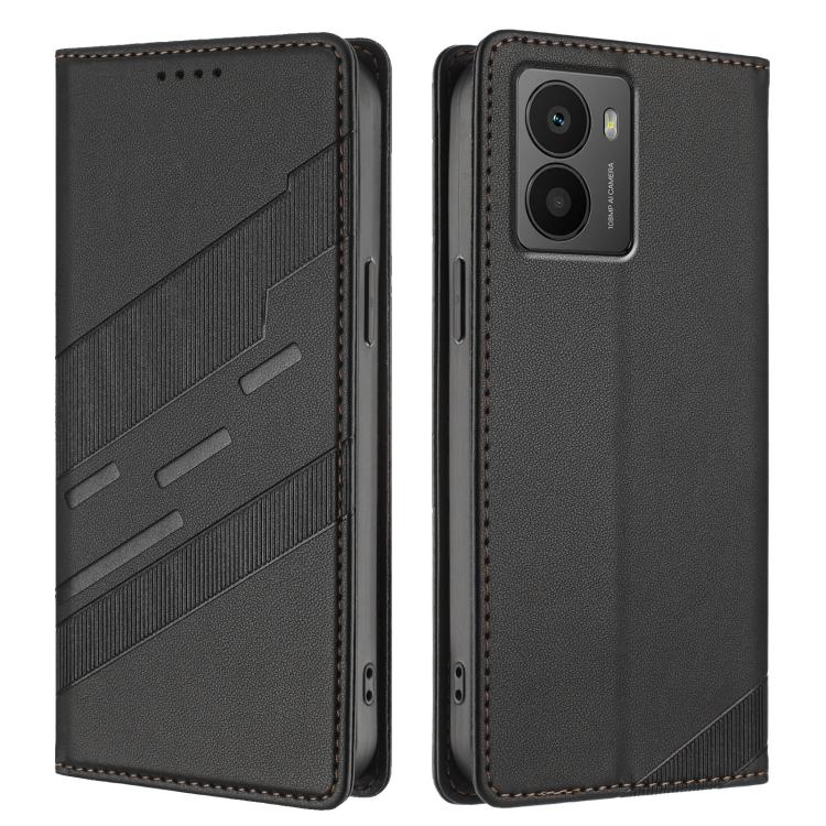 Funda de cuero retro con relieve para teléfono HMD Fusion (negro)