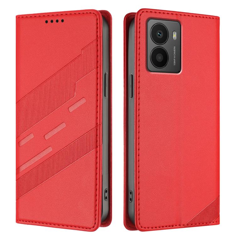 Funda de cuero retro con relieve para teléfono HMD Fusion (rojo)