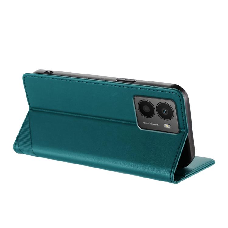 Funda de cuero retro con relieve para teléfono HMD Fusion (verde oscuro)