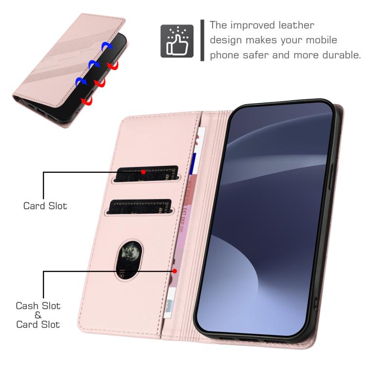 Funda de cuero retro con relieve para teléfono HMD Fusion (rosa)