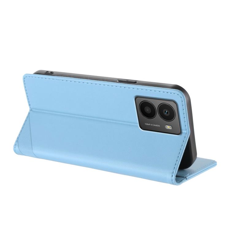 Funda de cuero retro con relieve para teléfono HMD Fusion (azul claro)
